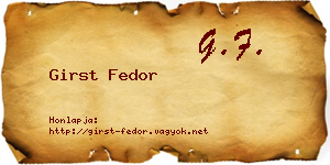 Girst Fedor névjegykártya